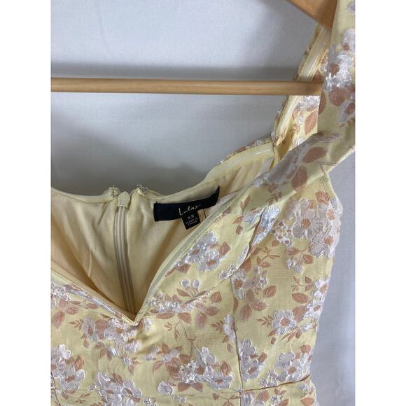 NWT Lulus Favorite Song Yellow Jacquard Off Shoulder Mini Dress Size XS - Picture 5 of 8